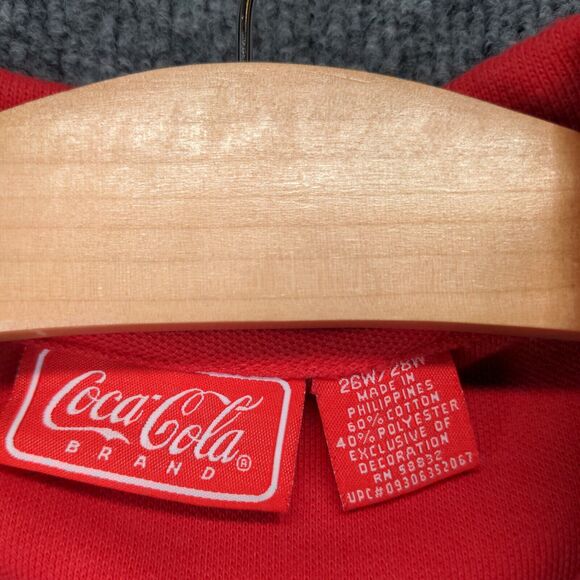 Coca-Cola Mens Uniform Crew Polo Shirt Red Plus Size 26W/28W Short Sleeve - Picture 10 of 13